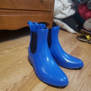 Bright blue boots